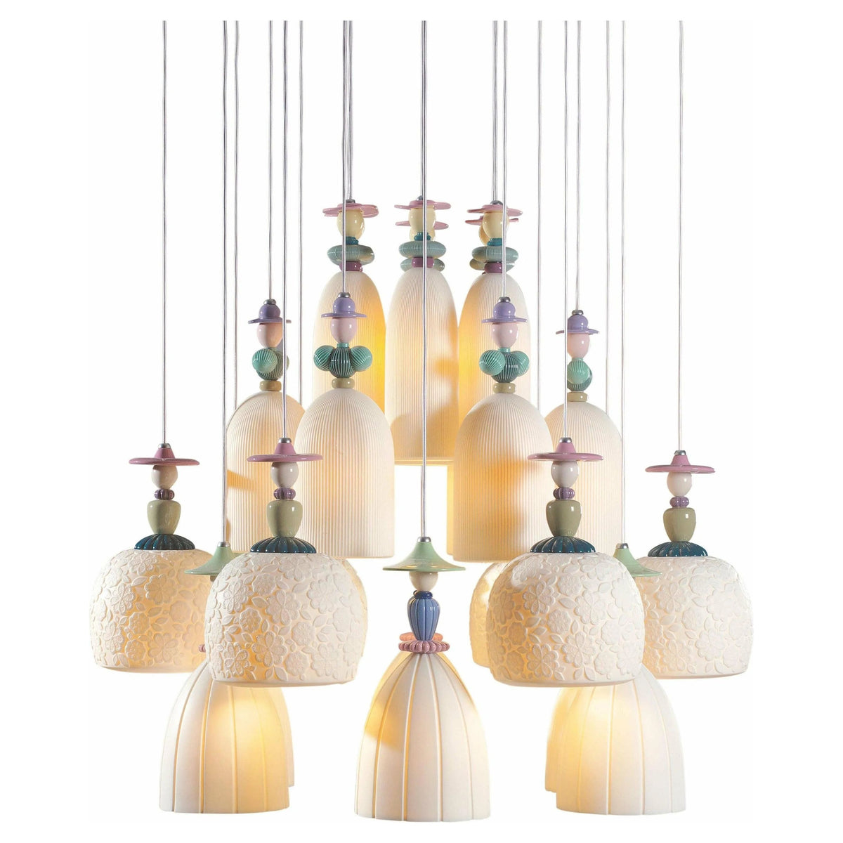 Lladro - Mademoiselle 24 Lights Strolling through Blossoms Chandelier - 01023549 | Montreal Lighting & Hardware