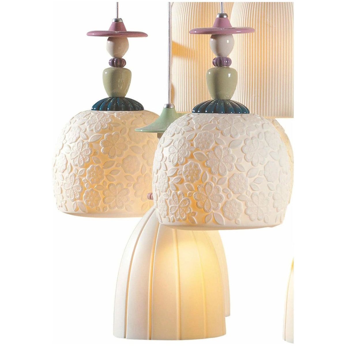 Lladro - Mademoiselle 24 Lights Strolling through Blossoms Chandelier - 01023549 | Montreal Lighting & Hardware