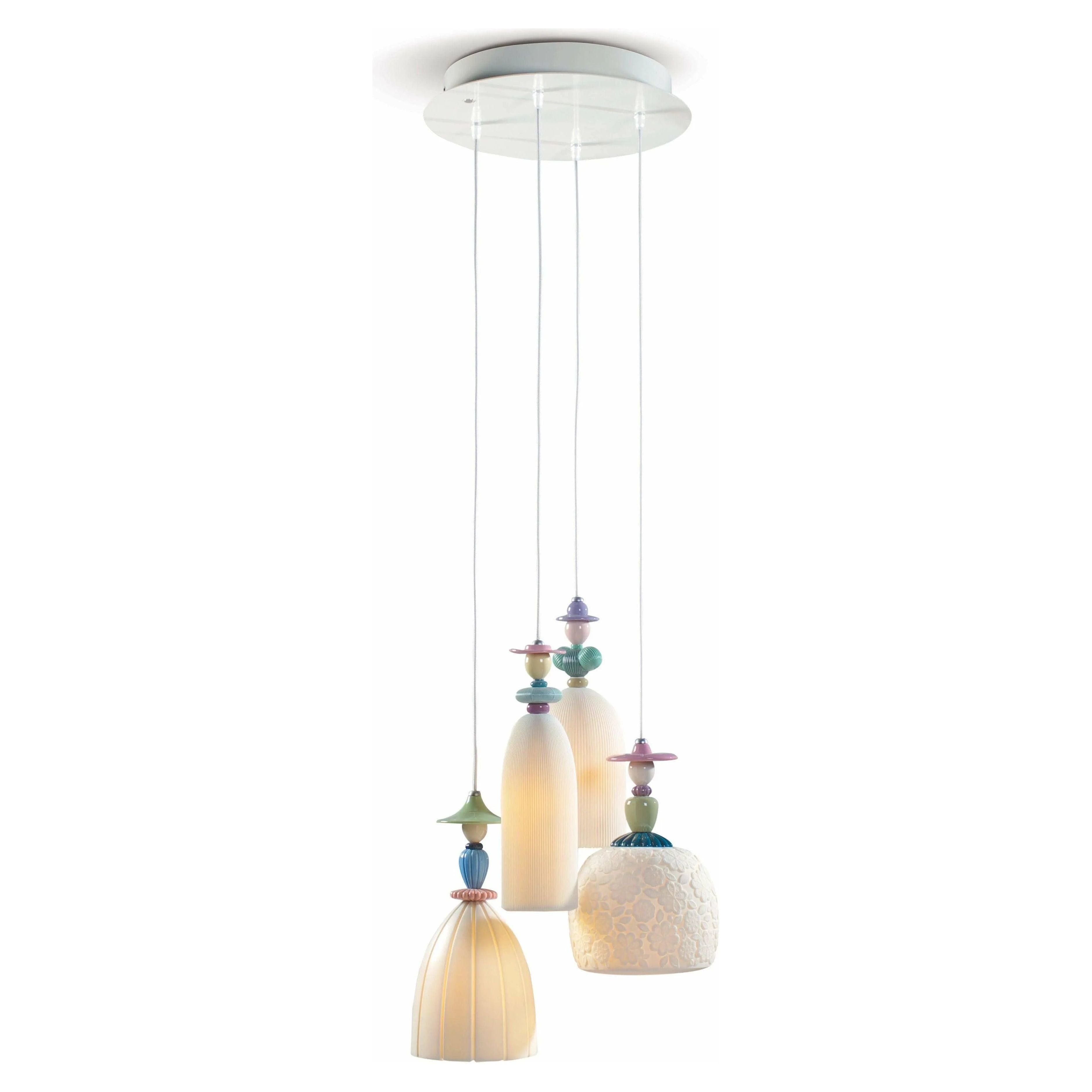 Lladro - Mademoiselle 4 Lights Walking on The Beach Ceiling Lamp - 01023555 | Montreal Lighting & Hardware