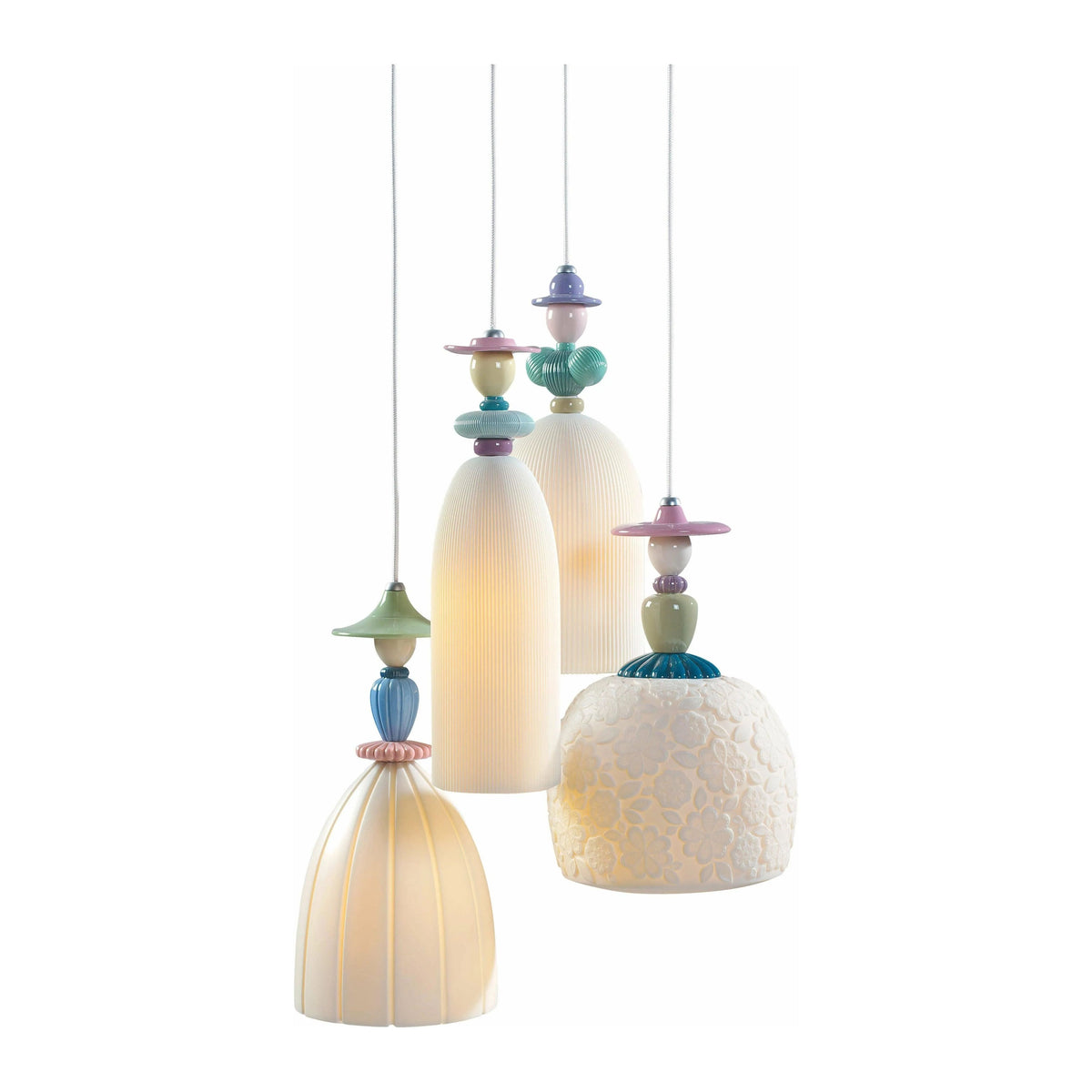 Lladro - Mademoiselle 4 Lights Walking on The Beach Ceiling Lamp - 01023555 | Montreal Lighting & Hardware