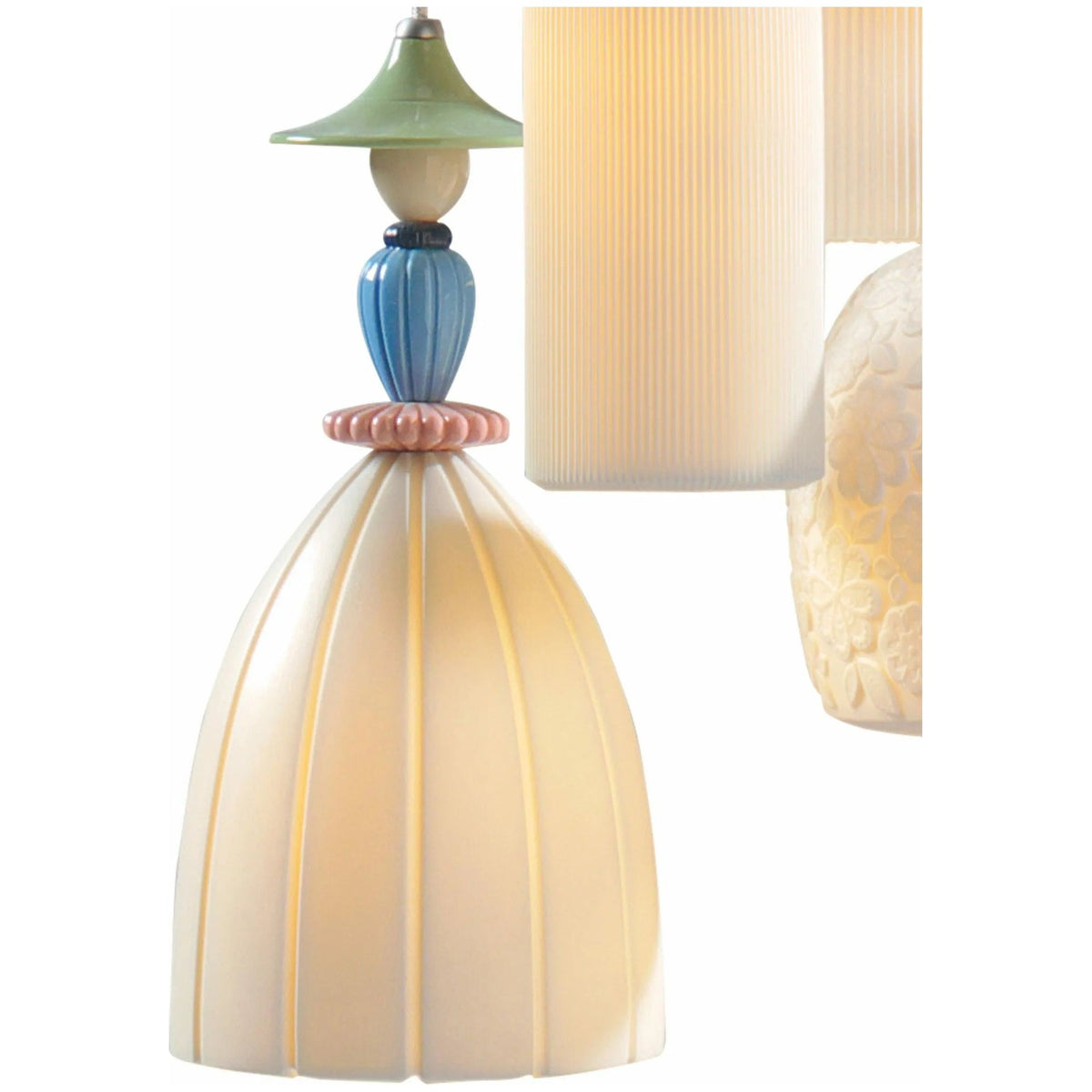 Lladro - Mademoiselle 4 Lights Walking on The Beach Ceiling Lamp - 01023555 | Montreal Lighting & Hardware