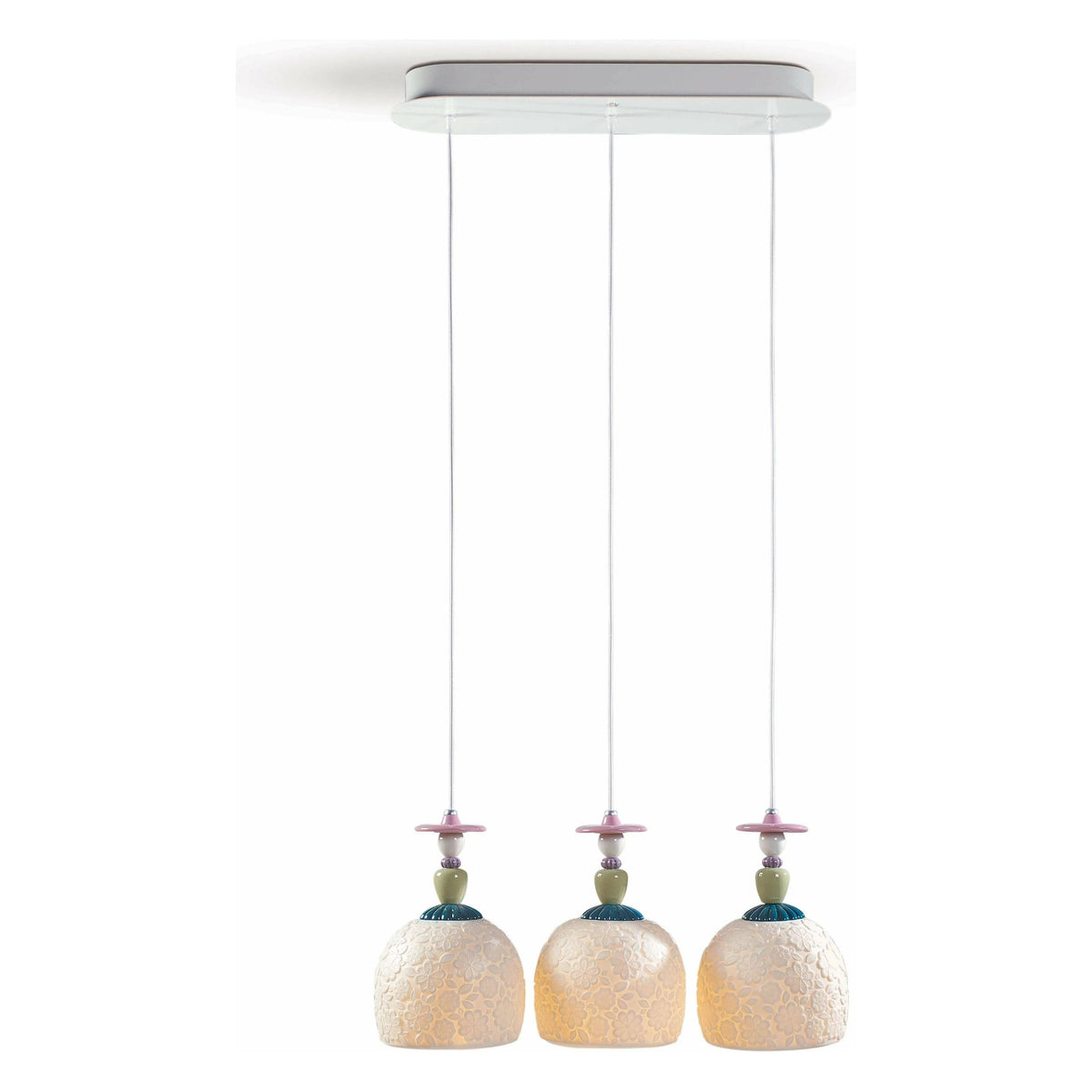 Lladro - Mademoiselle Lineal Canopy 3 Lights Gazing at The Ocean Ceiling Lamp - 01023561 | Montreal Lighting & Hardware