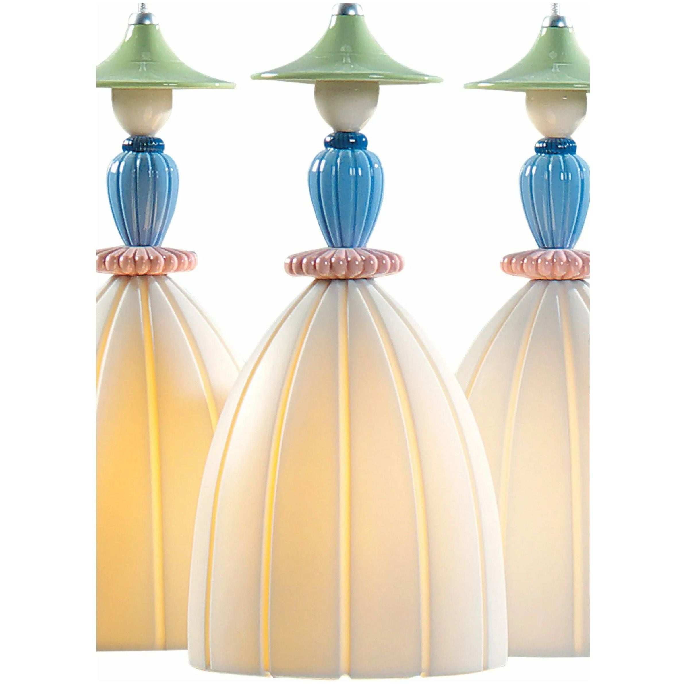 Lladro - Mademoiselle Round Canopy 3 Lights Sharing Secrets Ceiling Lamp - 01023552 | Montreal Lighting & Hardware