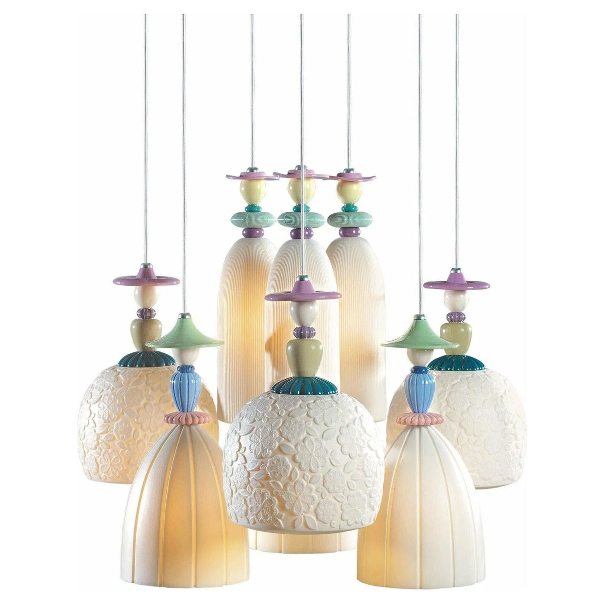 Lladro - Madermoiselle 9 Lights Seaside Dreams Chandelier - 01023543 | Montreal Lighting & Hardware