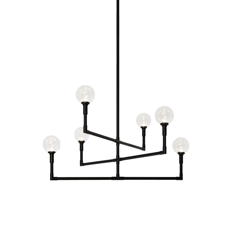 Matteo Lighting - Candlestix Chandelier - C64806BKCL | Montreal Lighting & Hardware