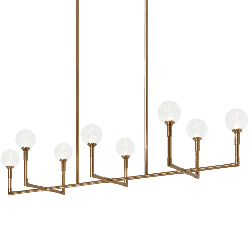 Matteo Lighting - Candlestix Linear Chandelier - C64808AGCL | Montreal Lighting & Hardware