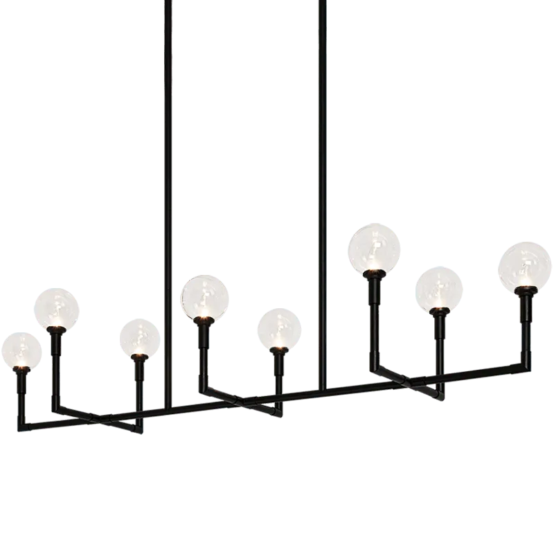 Matteo Lighting - Candlestix Linear Chandelier - C64808BKCL | Montreal Lighting & Hardware