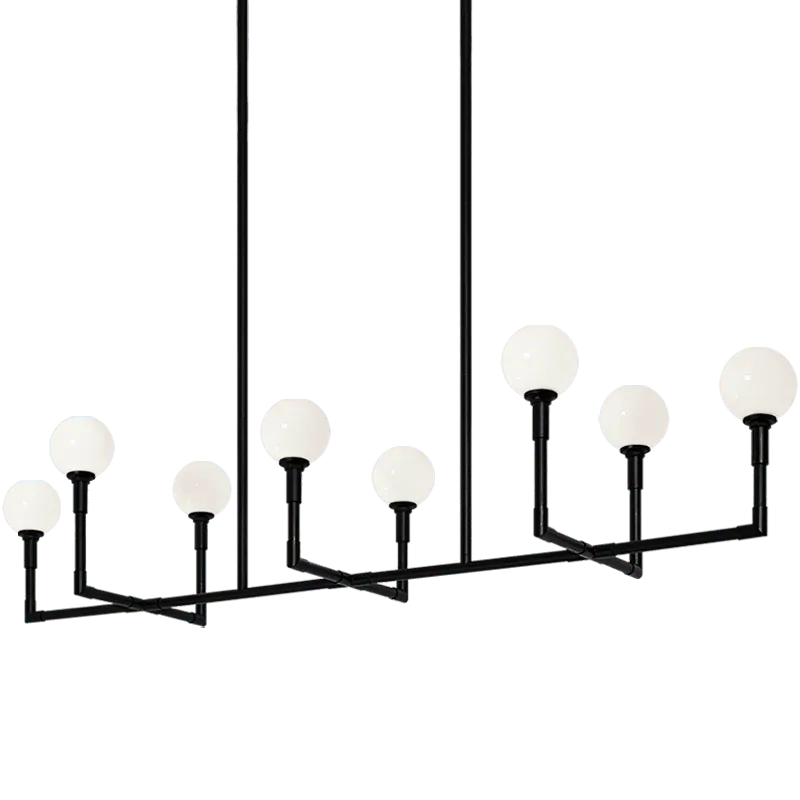 Matteo Lighting - Candlestix Linear Chandelier - C64808BKOP | Montreal Lighting & Hardware