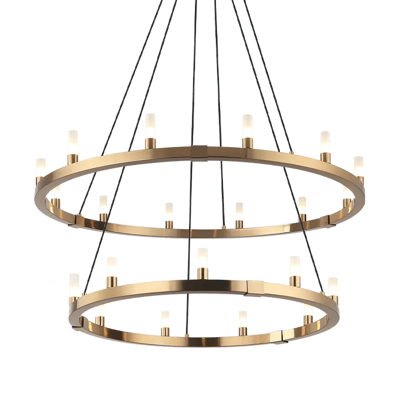 Matteo Lighting - Cascadian Circular Double Chandelier - C75221AG | Montreal Lighting & Hardware