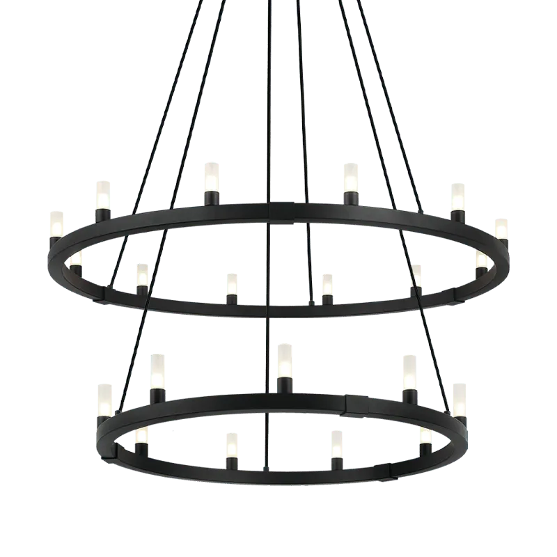 Matteo Lighting - Cascadian Circular Double Chandelier - C75221MB | Montreal Lighting & Hardware