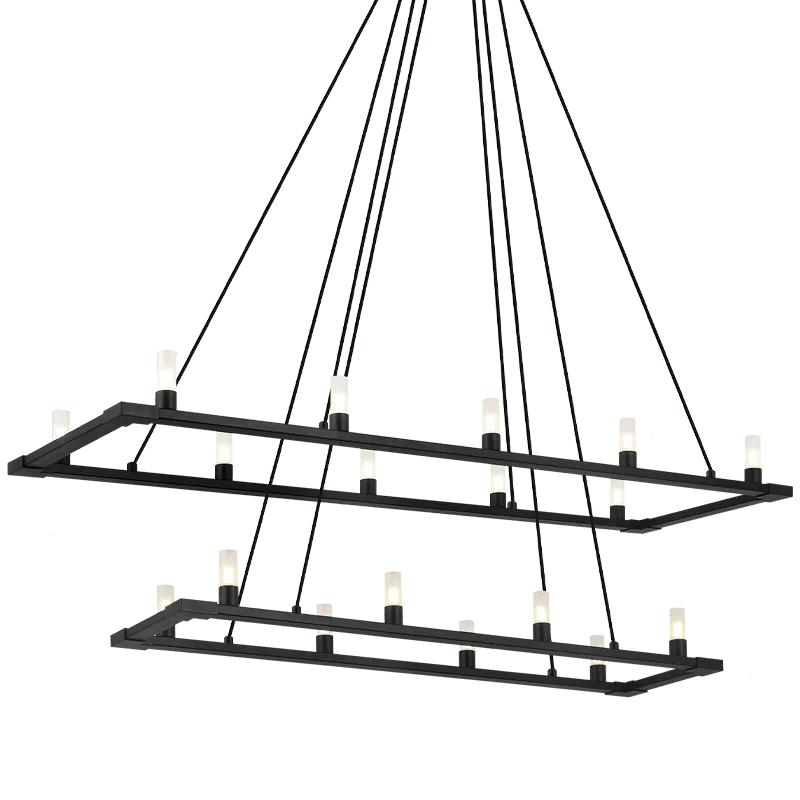 Matteo Lighting - Cascadian Rectangular Double Chandelier - C75218MB | Montreal Lighting & Hardware