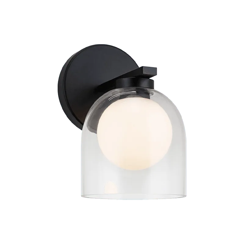 Matteo Lighting - Derbishone Single Wall Sconce - W60701BKCL | Montreal Lighting & Hardware