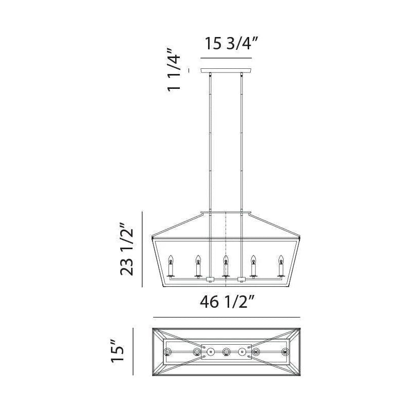 Matteo Lighting - Mavonshire Linear Suspension - C67005BKAG | Montreal Lighting & Hardware