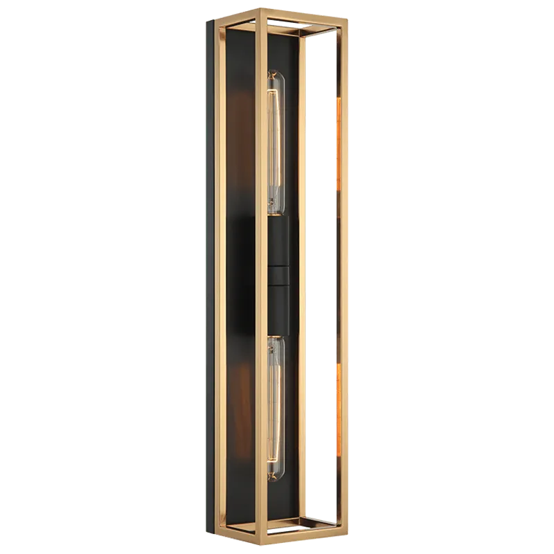 Matteo Lighting - Shadowbox LED Wall Sconce - S15122BKAG | Montreal Lighting & Hardware