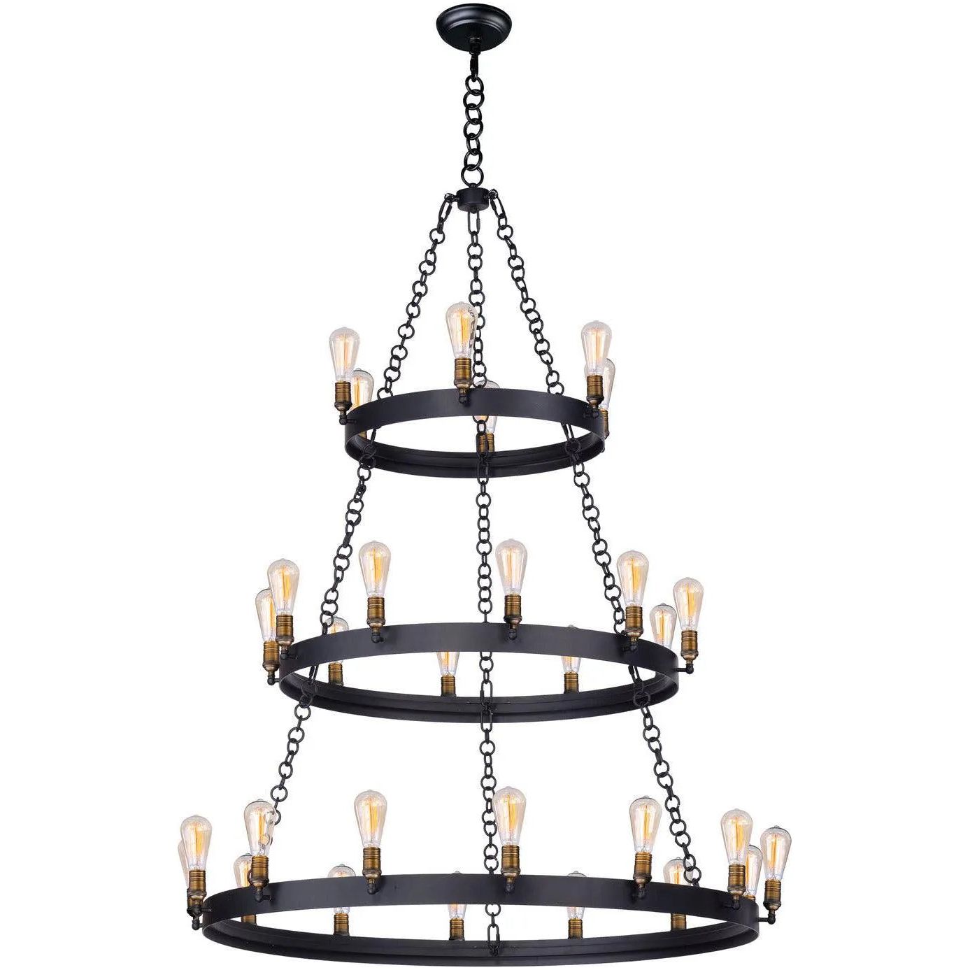 Maxim Lighting - Noble Three-Tier Chandelier - 26278BKNAB/BUI | Montreal Lighting & Hardware