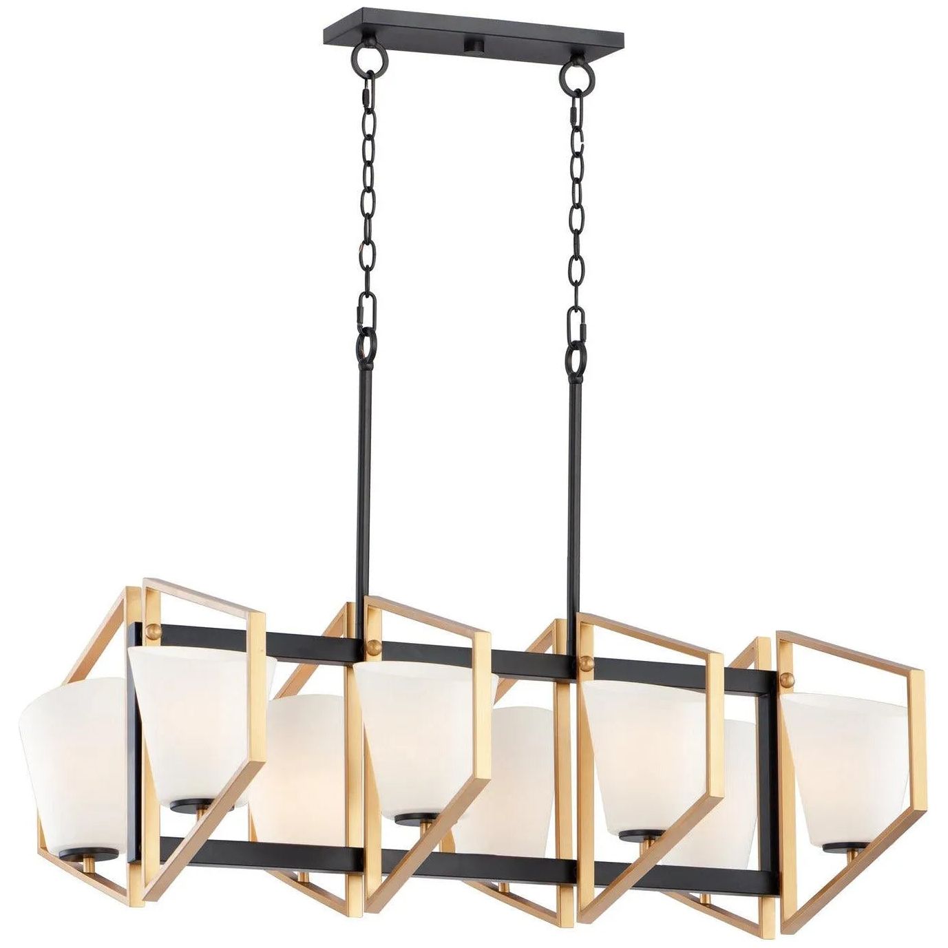 Maxim Lighting - Oblique Linear Pendant - 26358SWGLDBK | Montreal Lighting & Hardware