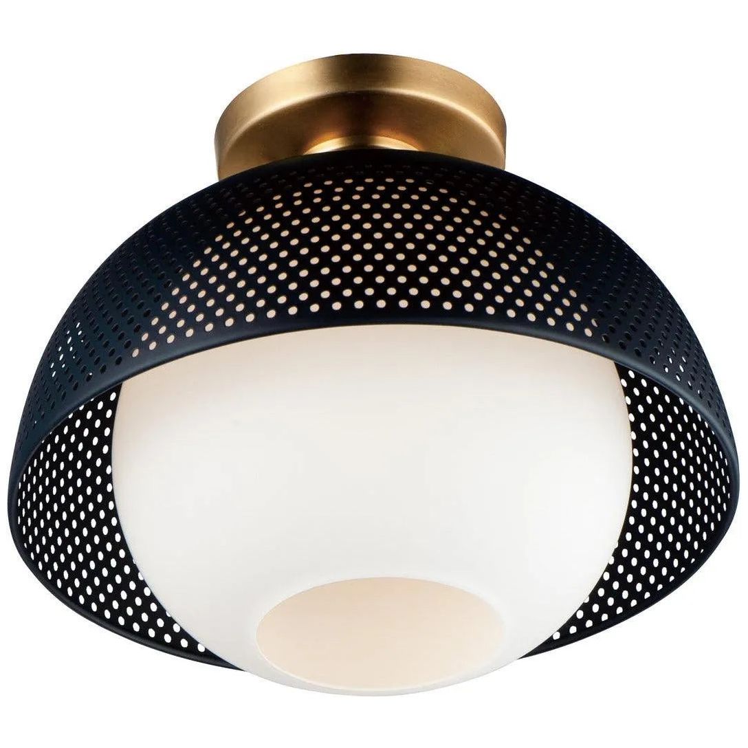 Maxim Lighting - Perf Flush Mount - 10083WTBKSBR | Montreal Lighting & Hardware