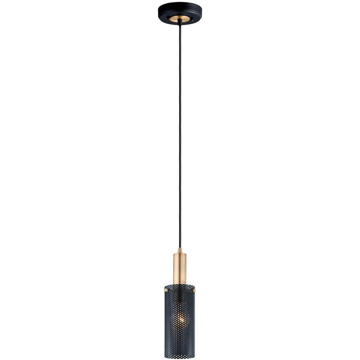 Maxim Lighting - Perf Mini Pendant - 10081BKSBR | Montreal Lighting & Hardware