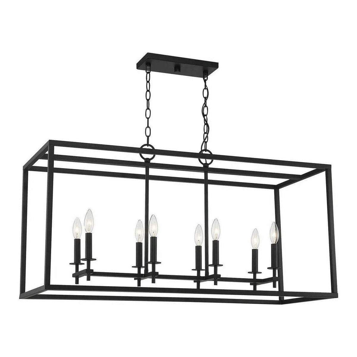 Meridian Lite Trends - Meridian Eight Light Linear Chandelier - M7020MBK | Montreal Lighting & Hardware