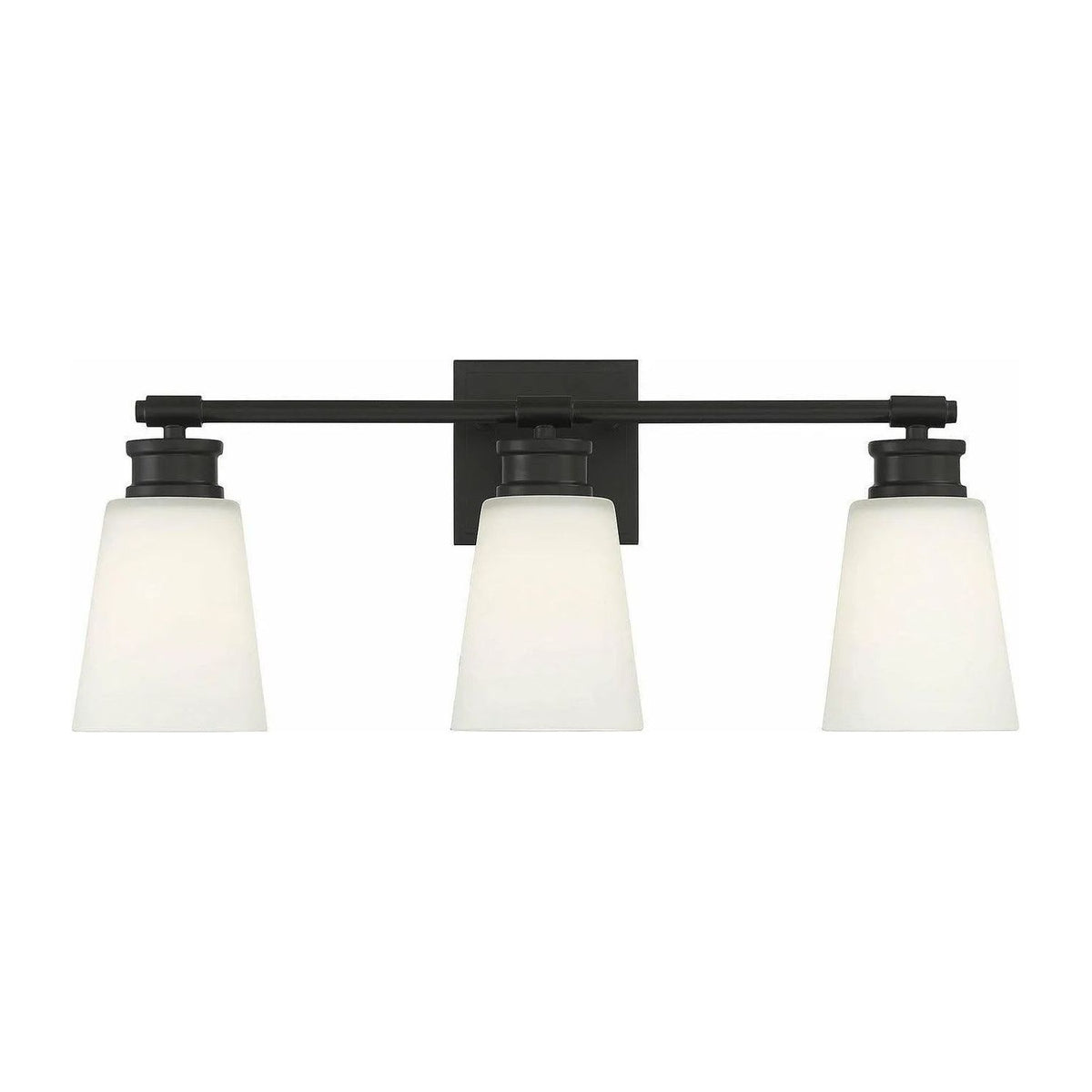 Meridian Lite Trends - Meridian Three Light Bathroom Vanity Light - M80055MBK | Montreal Lighting & Hardware