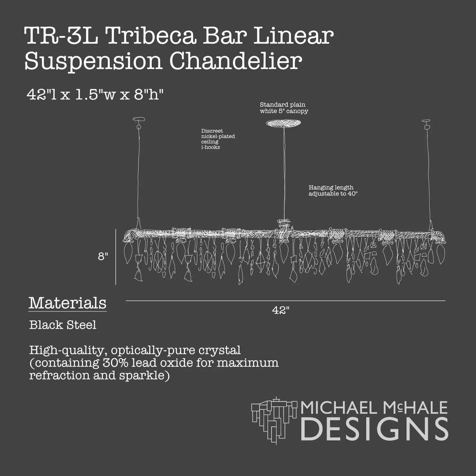 Tribeca Bar Chandelier Linear Suspension  Michael Mchale Designs -  Montreal Lighting & Hardware