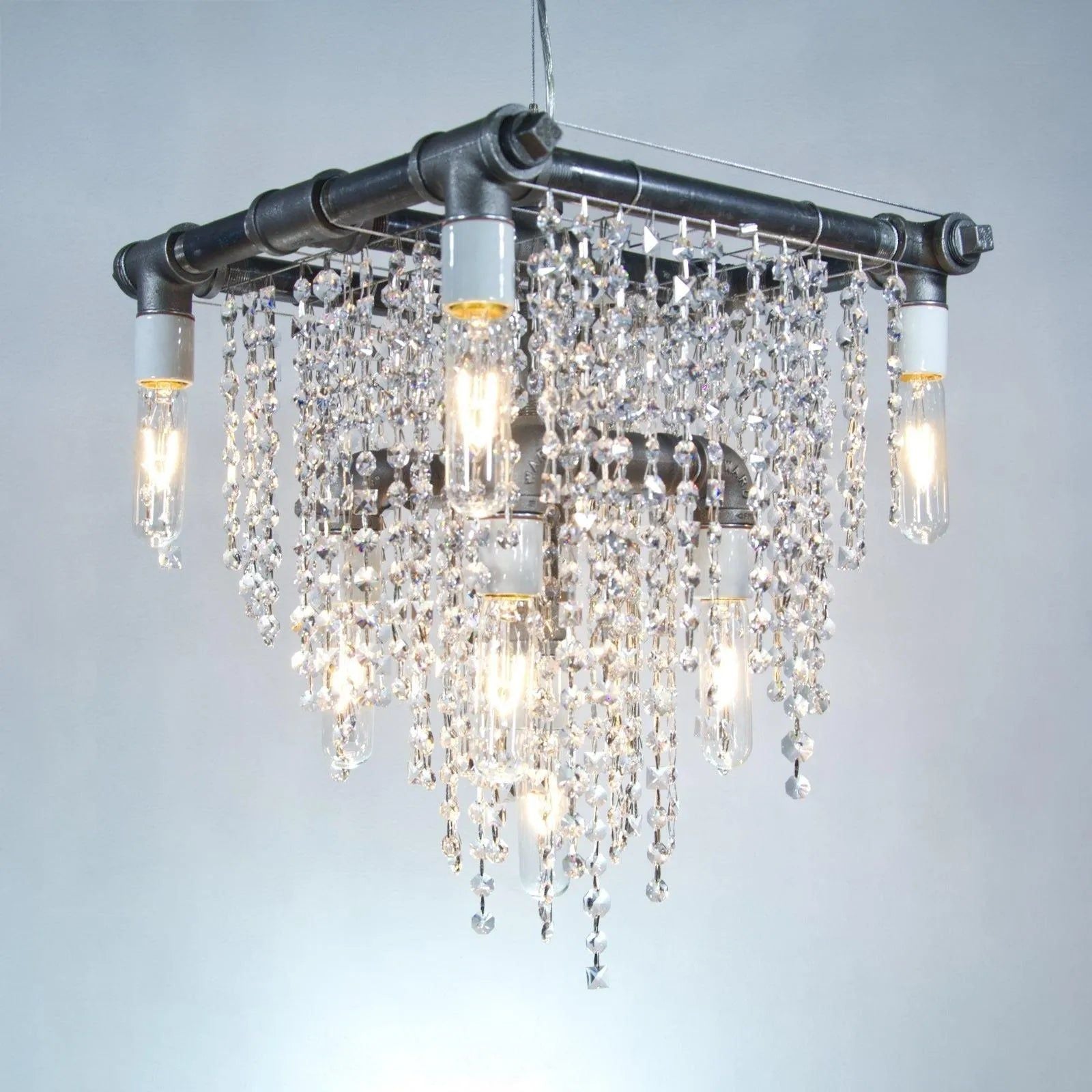 Montreal Lighting & Hardware - Industrial 9-Bulb Compact Pendant Chandelier by Michael McHale | OPEN BOX - IN-6-OS | Montreal Lighting & Hardware