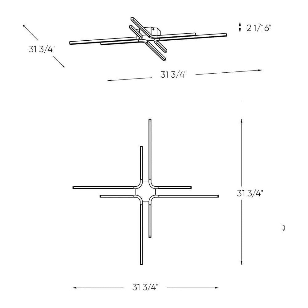 Montreal Lighting & Hardware - STRFM LED Star Flush Mount by DALS Lighting - STRFM-3K-BK | Montreal Lighting & Hardware