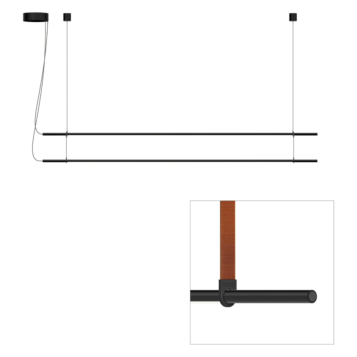 Pablo Designs - T.O Pendant 2 Stack - TO PND DBL BLK ORG | Montreal Lighting & Hardware