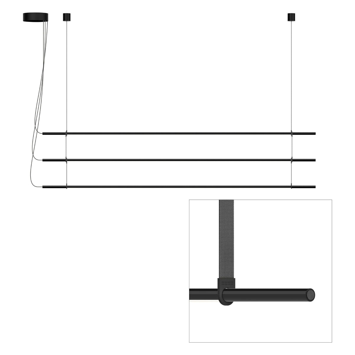 Pablo Designs - T.O Pendant 3 Stack - TO PND TPL BLK GPT | Montreal Lighting & Hardware