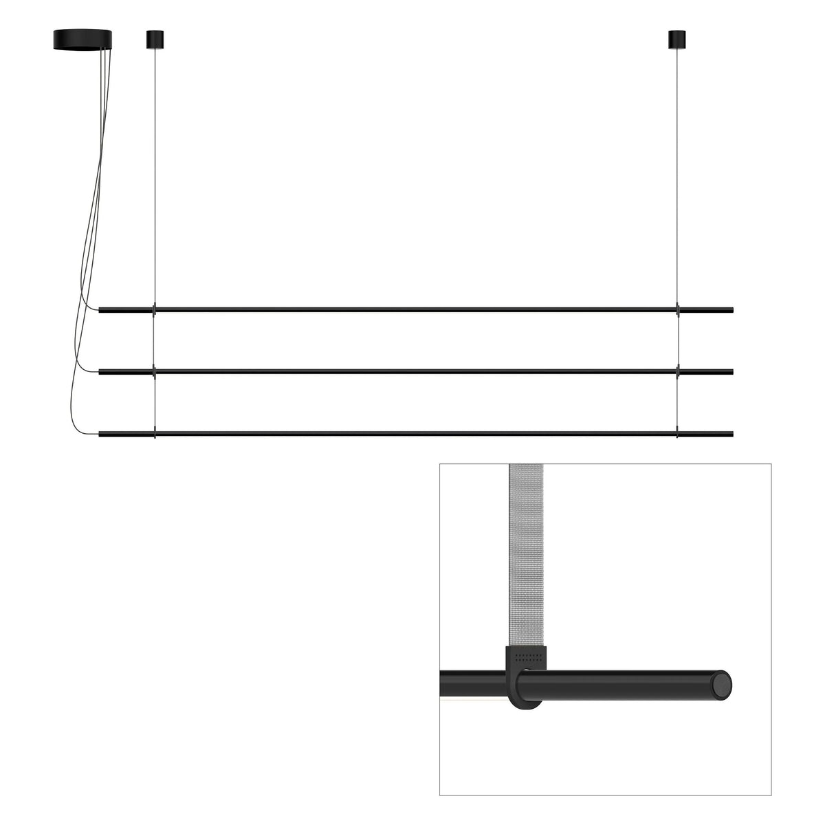 Pablo Designs - T.O Pendant 3 Stack - TO PND TPL BLK GRY | Montreal Lighting & Hardware