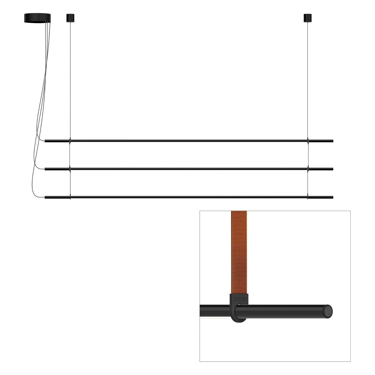 Pablo Designs - T.O Pendant 3 Stack - TO PND TPL BLK ORG | Montreal Lighting & Hardware