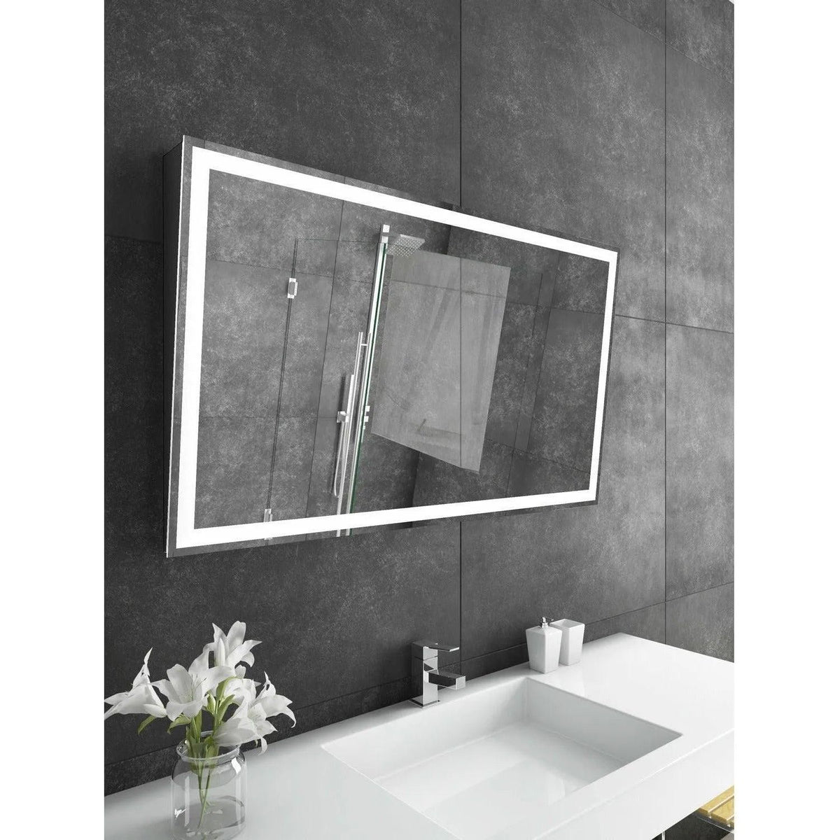 Paris Mirror - Adira LED Mirror - ADIRX48283000-BLK | Montreal Lighting & Hardware