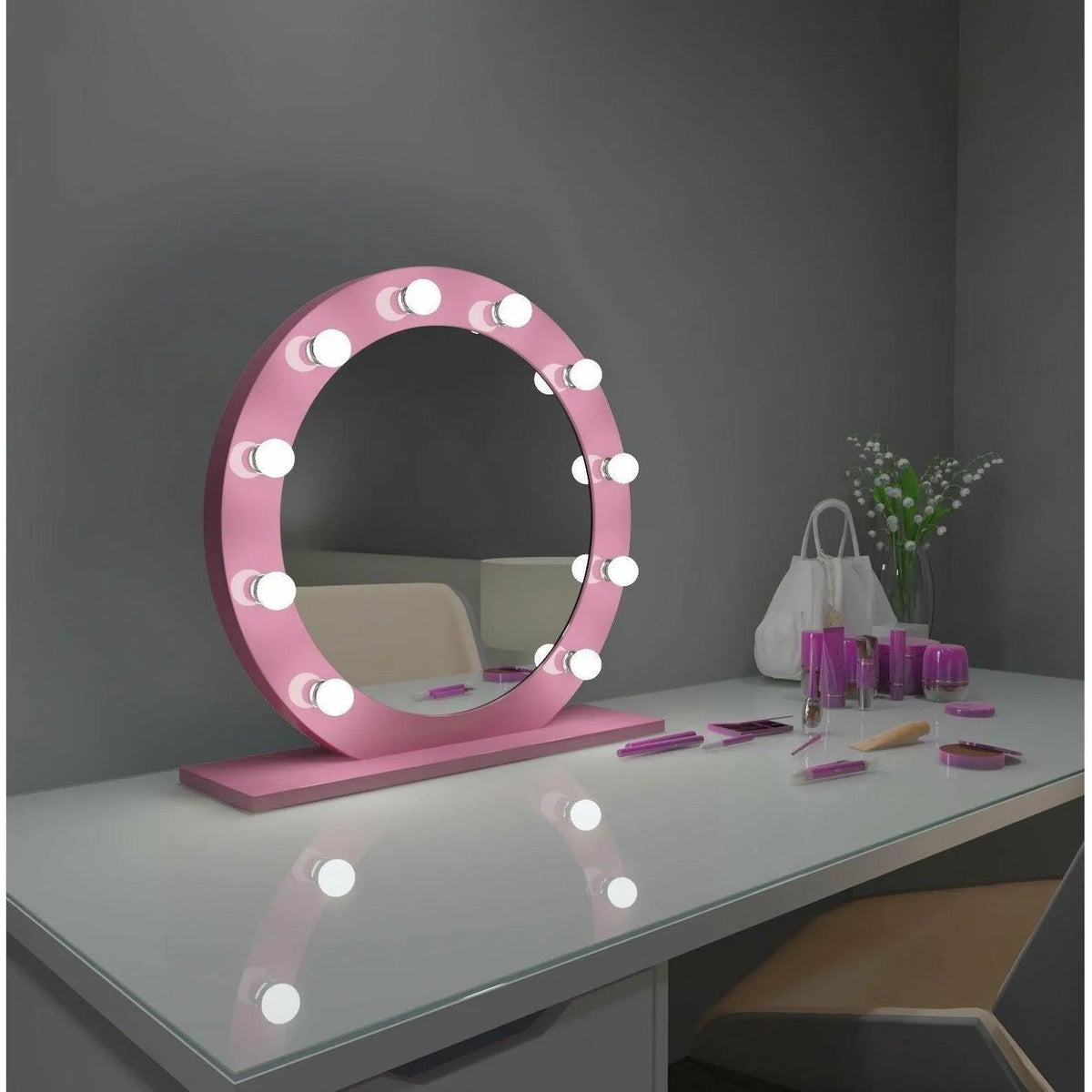 Paris Mirror - Hollywood Diana LED Mirror - HDIAN28283000-PNK | Montreal Lighting & Hardware