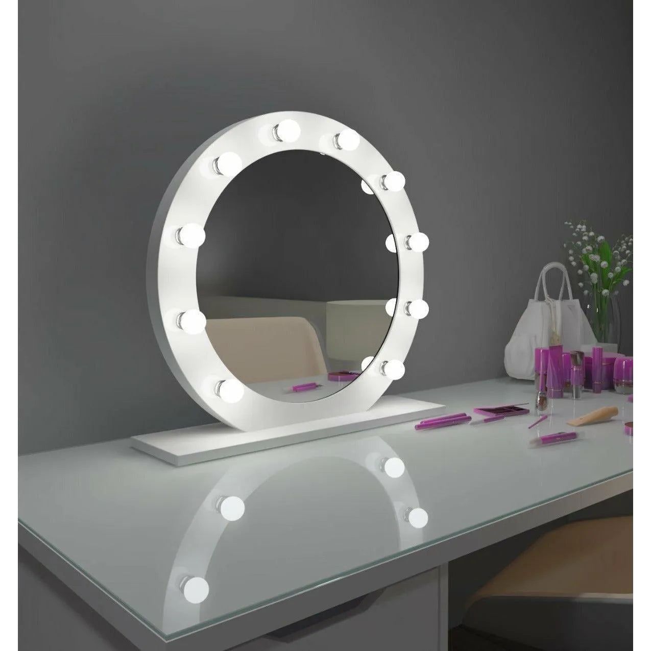 Paris Mirror - Hollywood Diana LED Mirror - HDIAN28283000-WHT | Montreal Lighting & Hardware