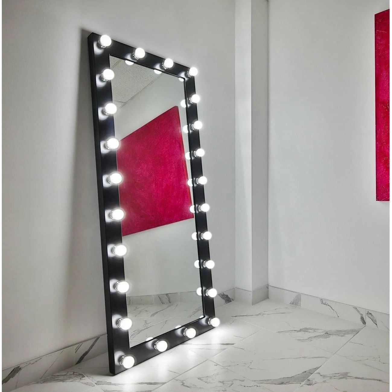 Paris Mirror - Hollywood Dressing LED Mirror - HDRES70283000-BLK | Montreal Lighting & Hardware