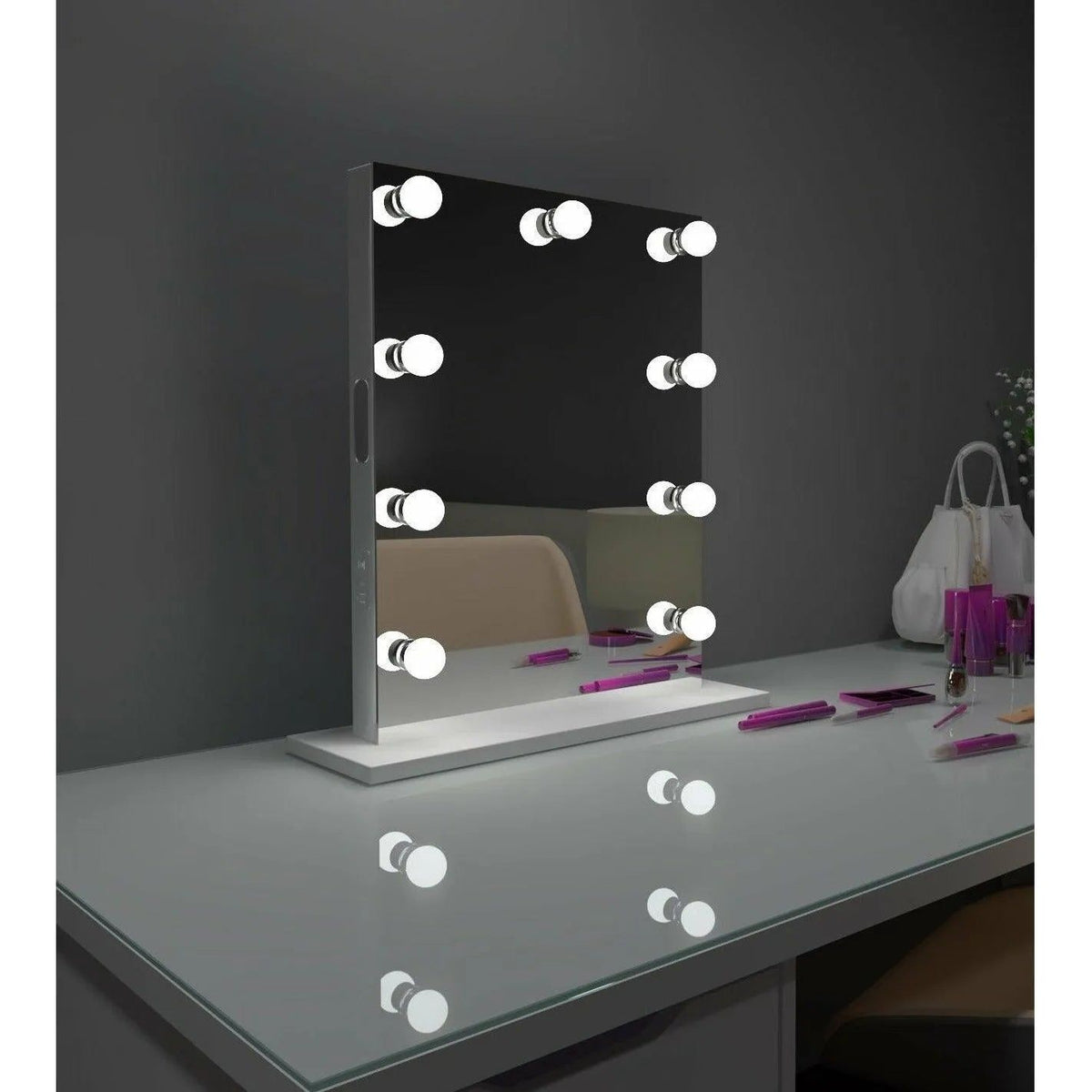 Paris Mirror - Hollywood Grace LED Mirror - HGRAC20263000-WHT | Montreal Lighting & Hardware