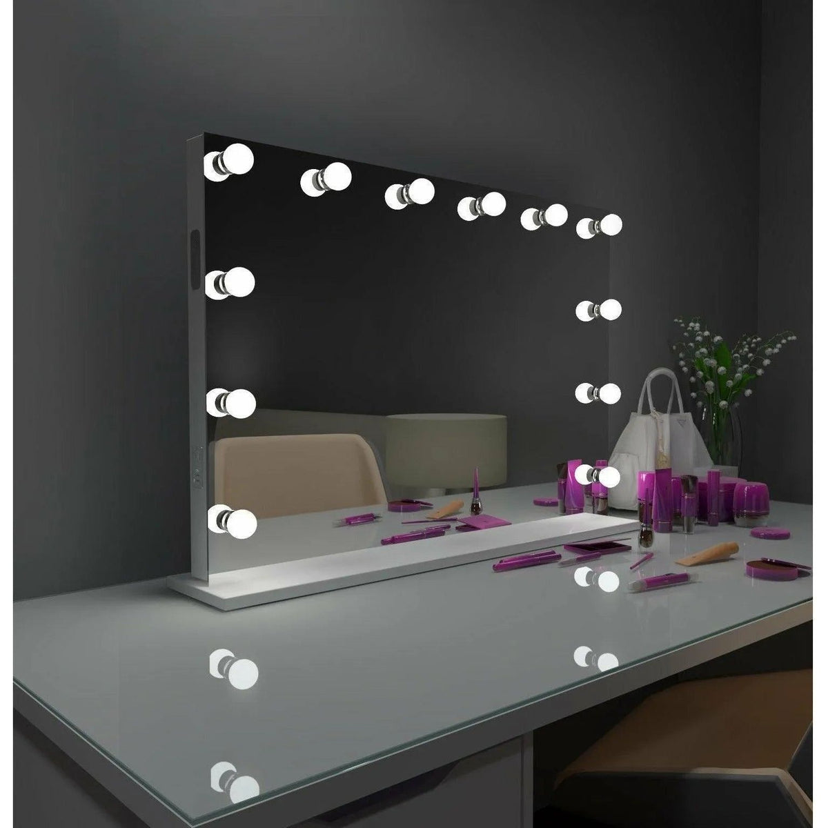 Paris Mirror - Hollywood Grace LED Mirror - HGRAC20263000-WHT | Montreal Lighting & Hardware