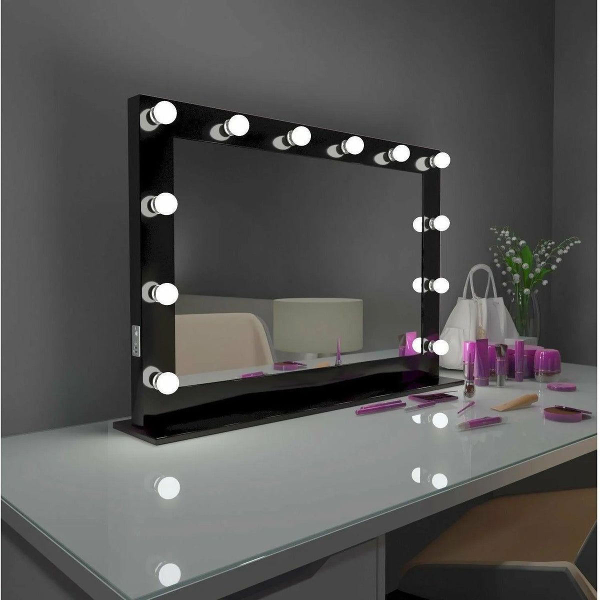 Paris Mirror - Hollywood Marilyn LED Mirror - HMARI20263000-BLK | Montreal Lighting & Hardware