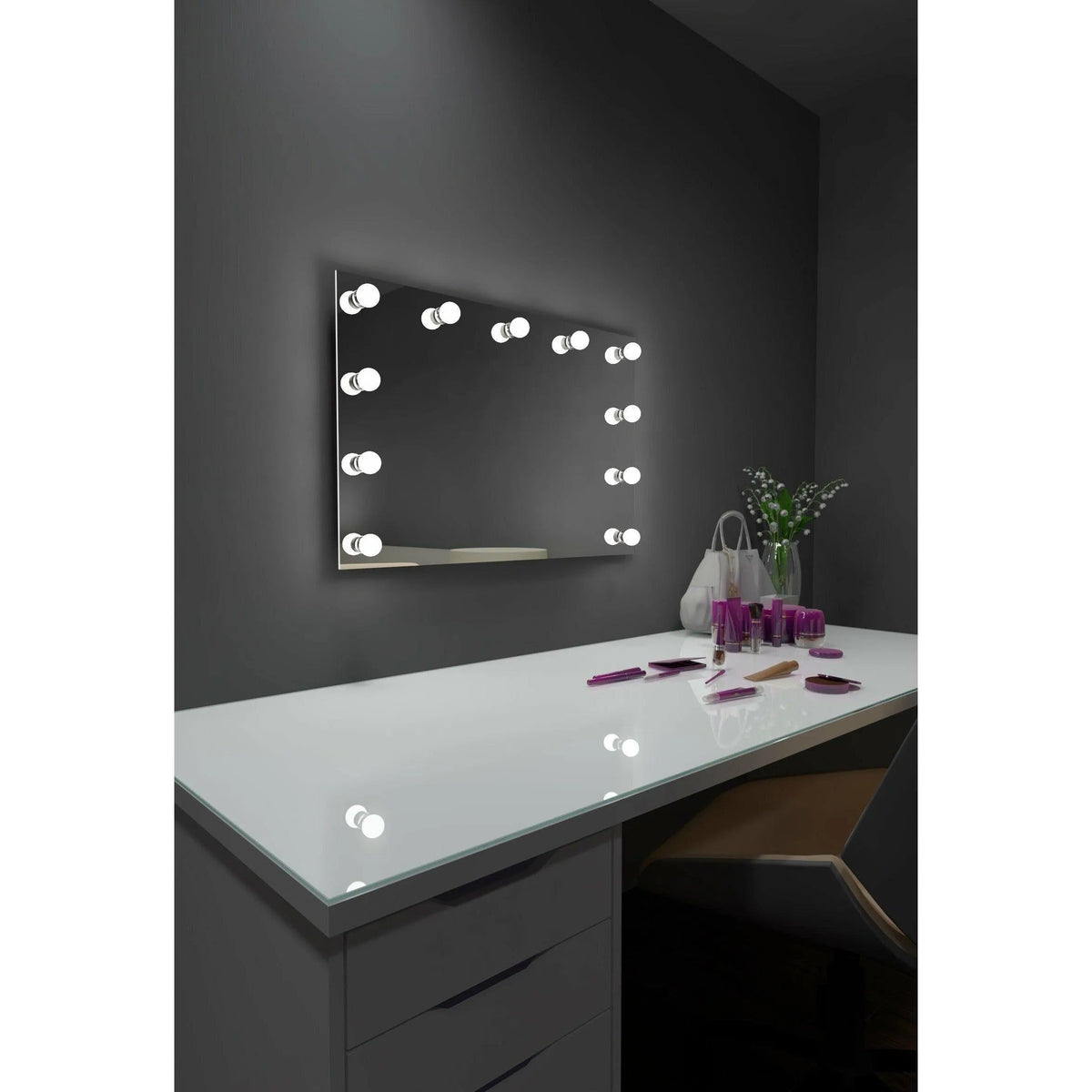 Paris Mirror - Hollywood Princess LED Mirror - HPRIN32243000-WHT | Montreal Lighting & Hardware