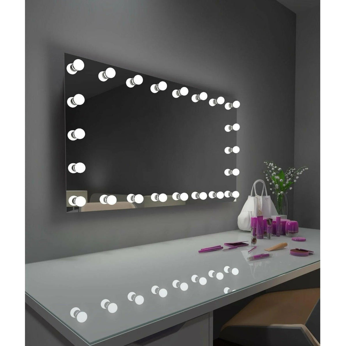 Paris Mirror - Hollywood Princess LED Mirror - HPRIN32243000-WHT | Montreal Lighting & Hardware