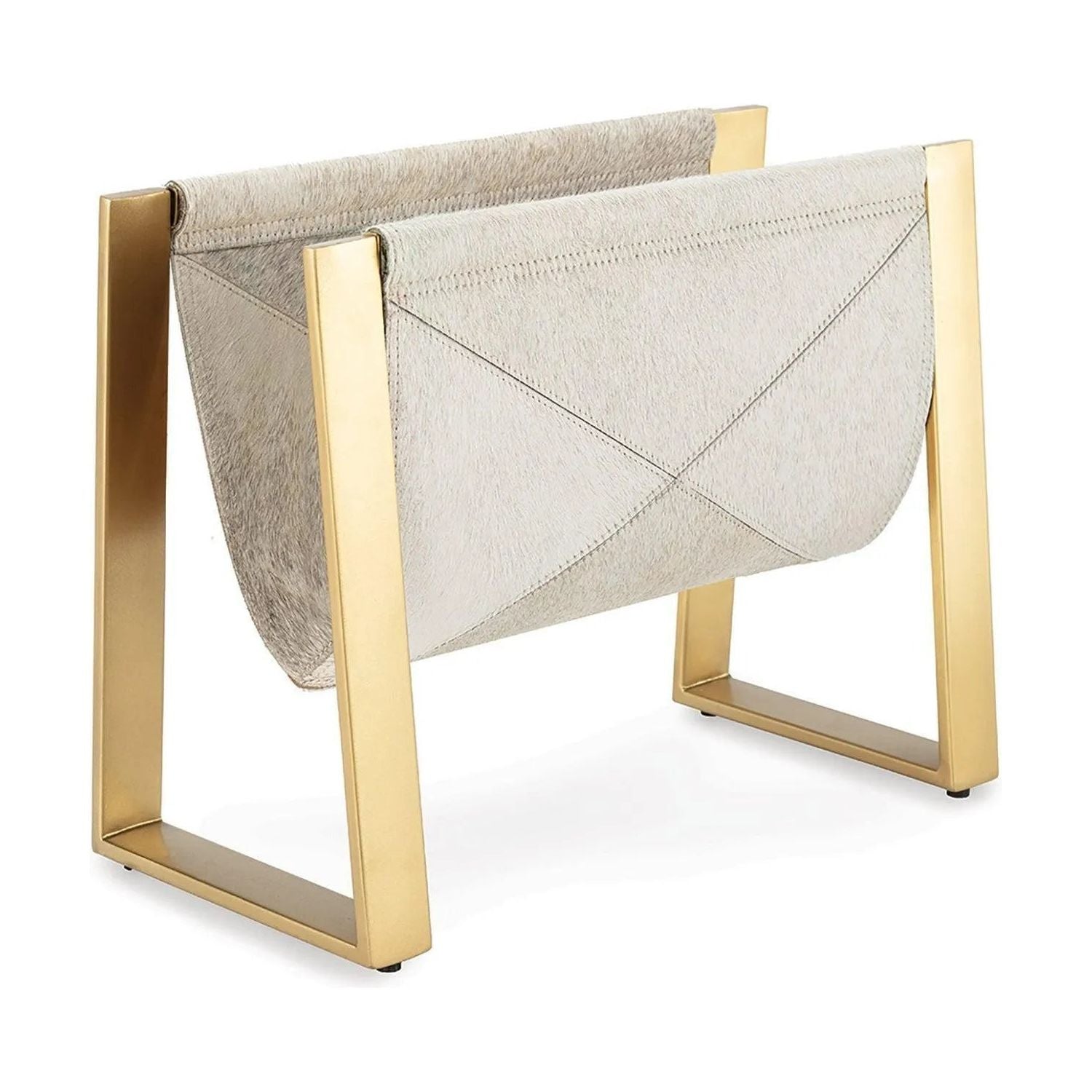 Regina Andrew - Andres Hair on Hide Magazine Rack - 20-1459BRS | Montreal Lighting & Hardware