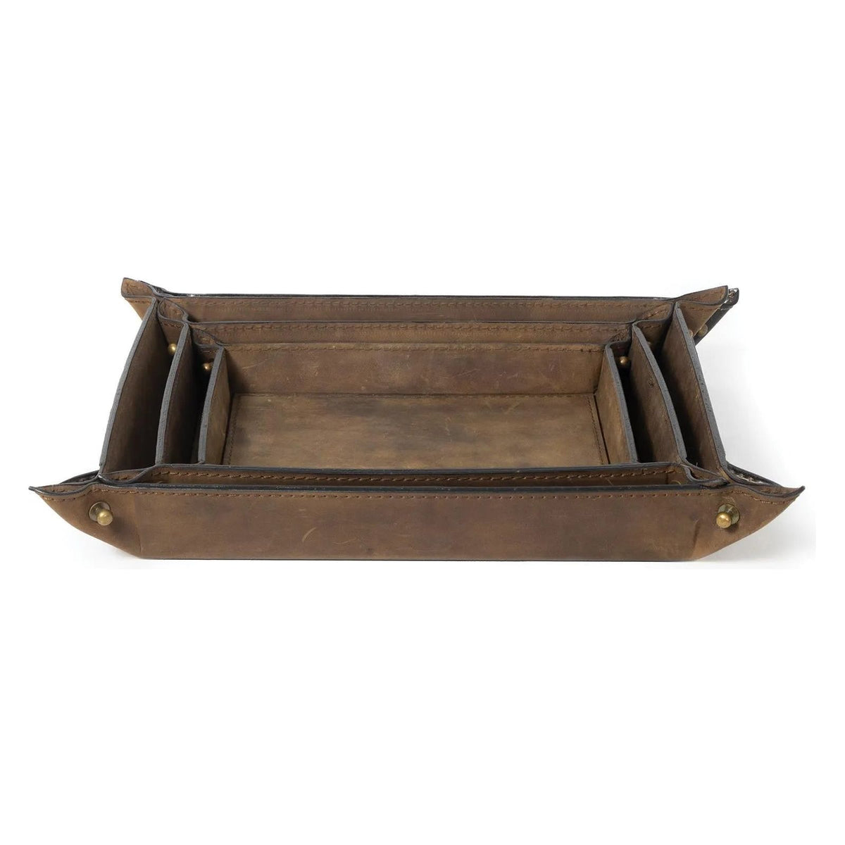 Regina Andrew - Derby Leather Tray Set - 20-1502BRN | Montreal Lighting & Hardware