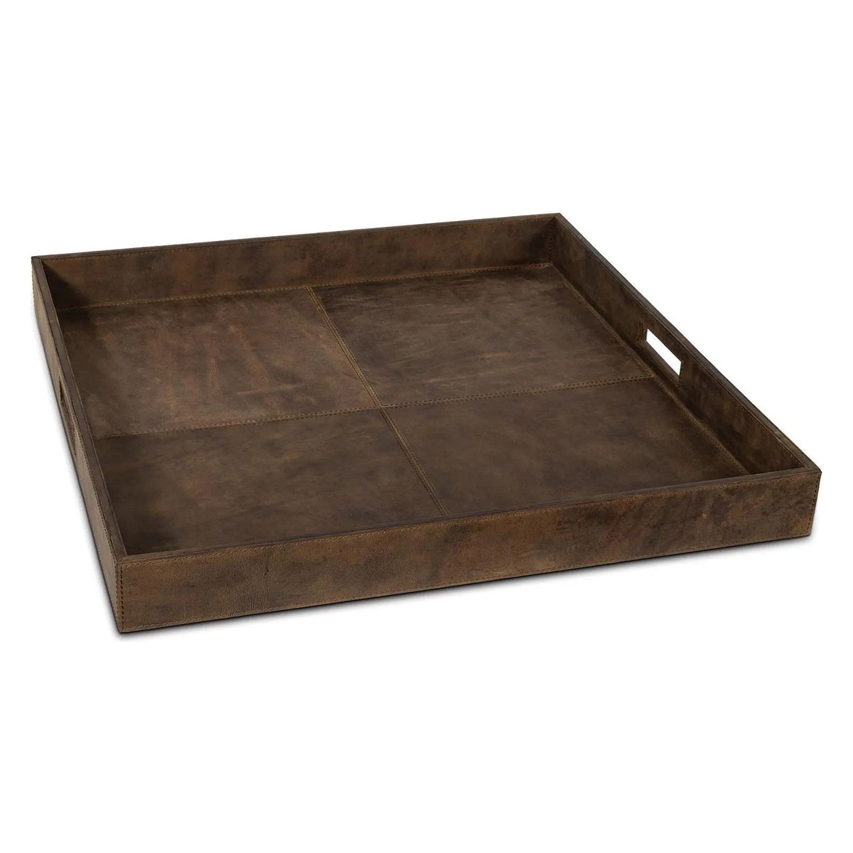 Regina Andrew - Derby Square Leather Tray - 20-1507BRN | Montreal Lighting & Hardware