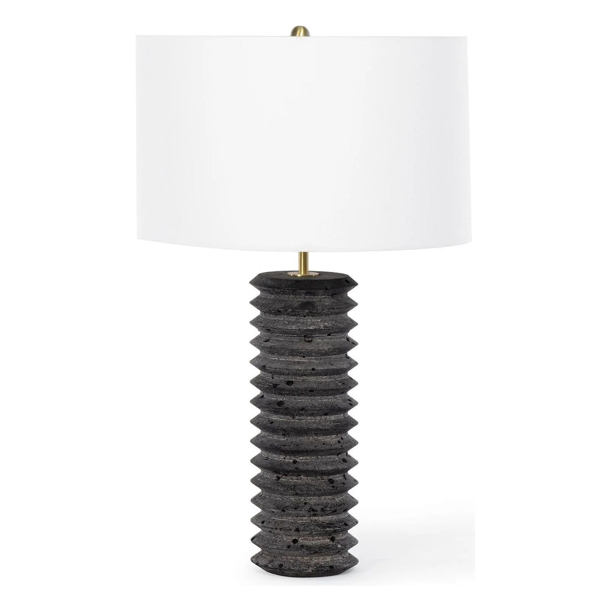 Regina Andrew - Noir Column Travertine Lamp - 13-1586 | Montreal Lighting & Hardware