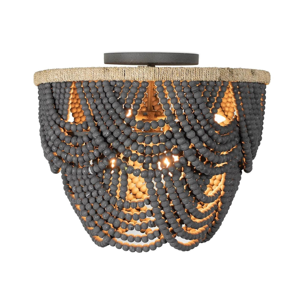 Regina Andrew - Southern Living Lorelei Wood Bead Flush Mount - 16-1374GRY | Montreal Lighting & Hardware