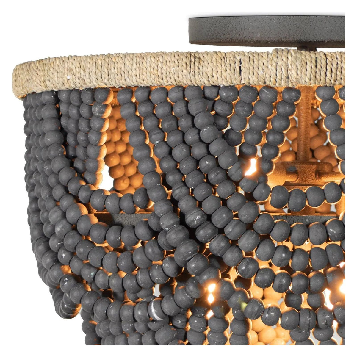 Regina Andrew - Southern Living Lorelei Wood Bead Flush Mount - 16-1374GRY | Montreal Lighting & Hardware