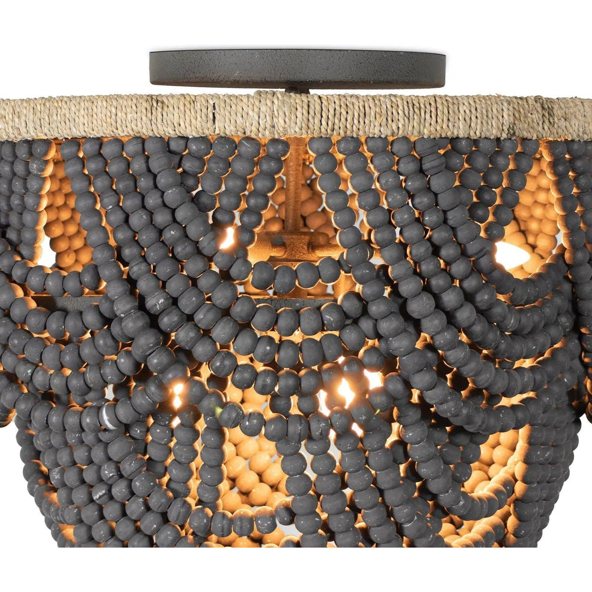 Regina Andrew - Southern Living Lorelei Wood Bead Flush Mount - 16-1374GRY | Montreal Lighting & Hardware