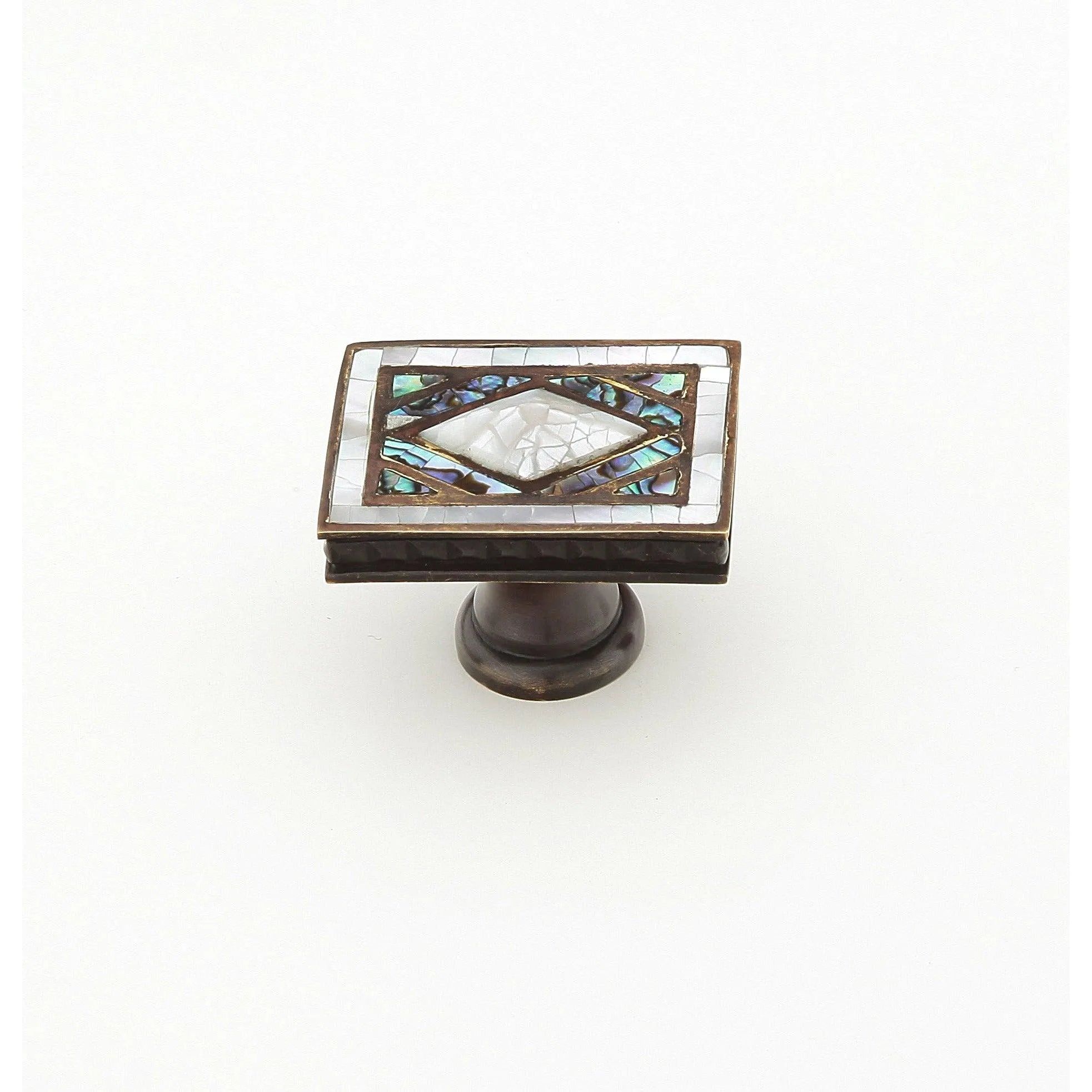 Schaub - Avalon Bay Rectangle Knob - 659-WP/AD | Montreal Lighting & Hardware