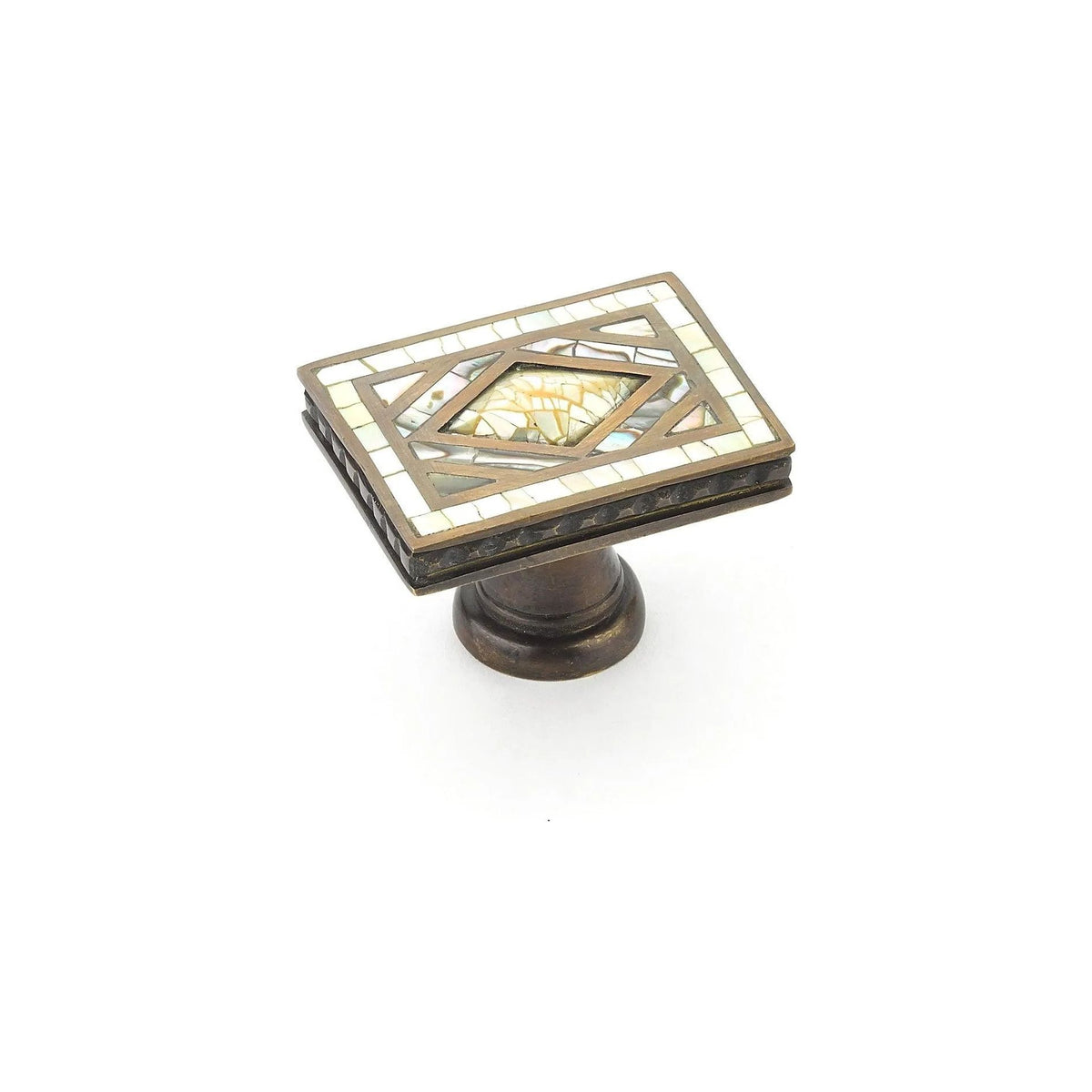 Schaub - Avalon Bay Rectangle Knob - 659-YP/AD | Montreal Lighting & Hardware