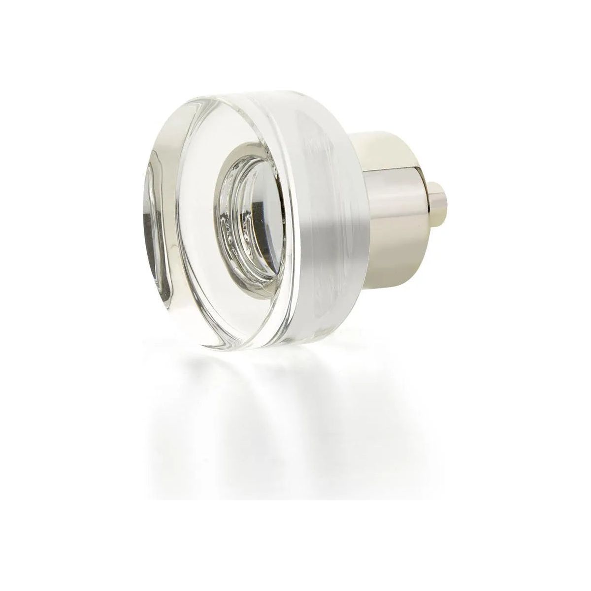 Schaub - City Lights Round Disc Glass Knob - 56-PN | Montreal Lighting & Hardware